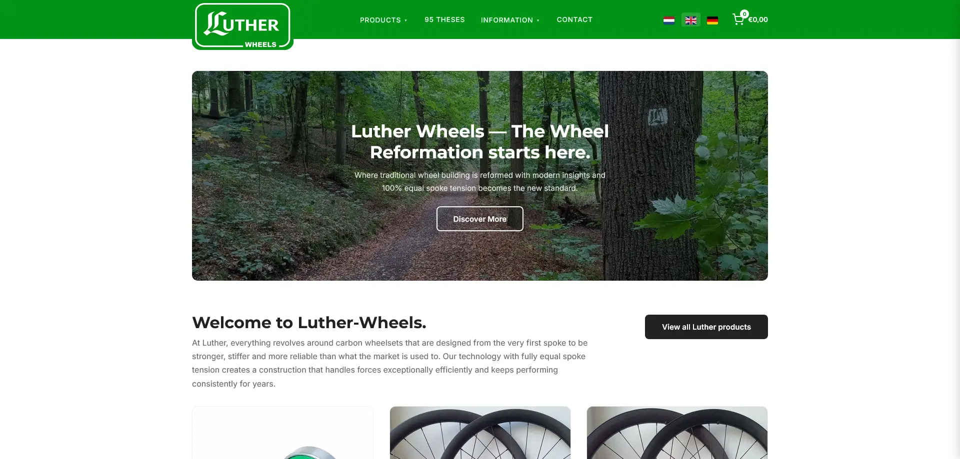 Een frisse online etalage voor Luther Wheels